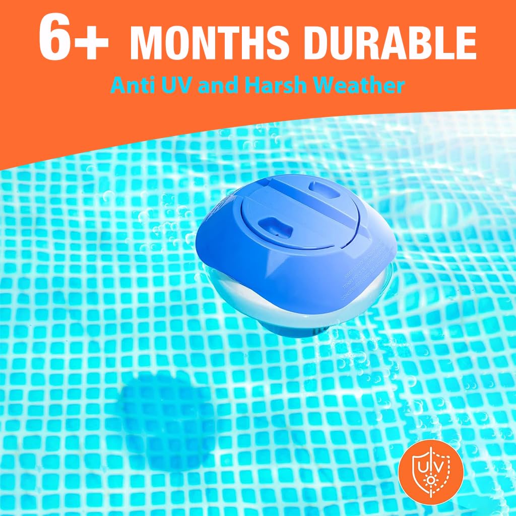 HASTHIP Pool Chlorine Floater for Swimming Pool and Spa featuring 7 in Design with Lid | 2PCS