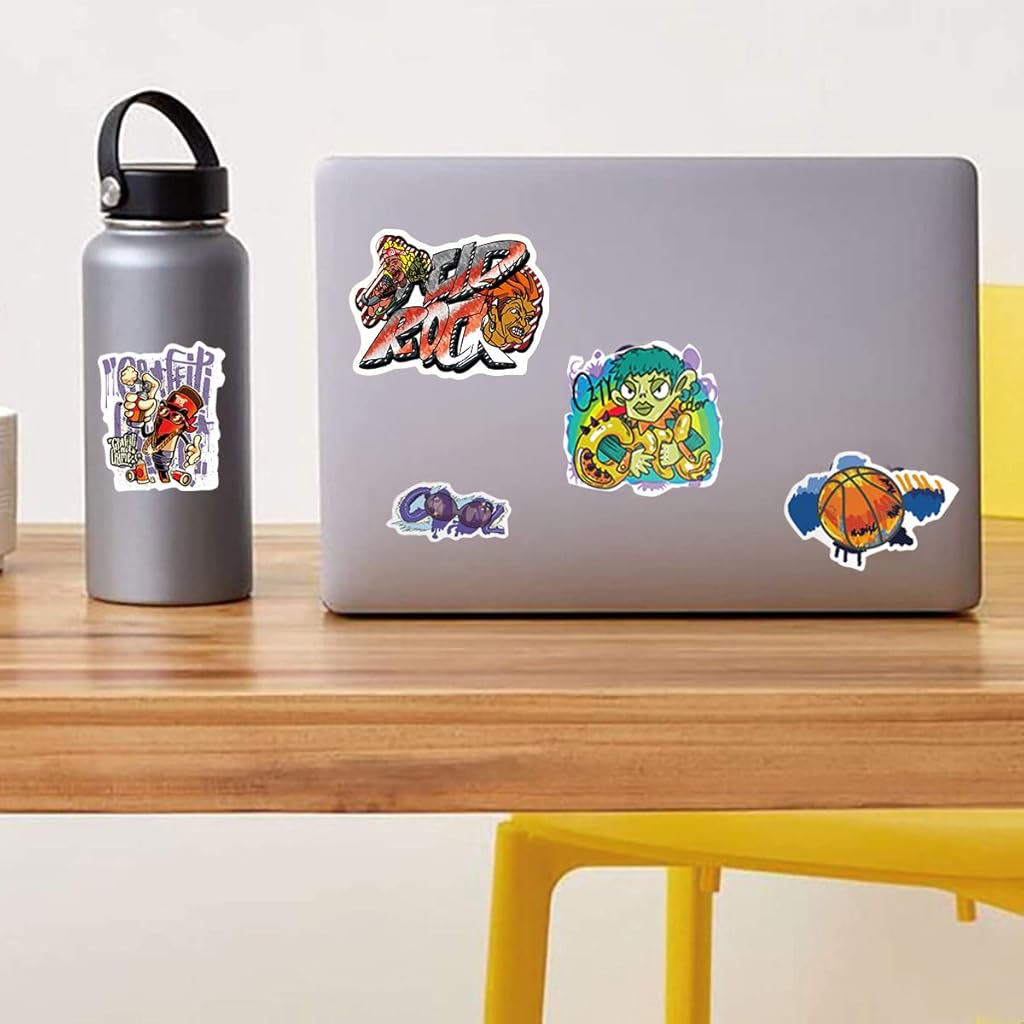 Laptop Stickers for Journal Graffiti Style Cartoon Stickers for Scrapbook, Water Bottle,Travel Case, Waterproof Tape Sticker Wall Stickers for Boys, Pack of 50