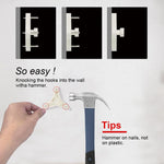 HASTHIP Wall Hooks for Photo Frames and Keys with Triangular Push Nail Design 40pcs White