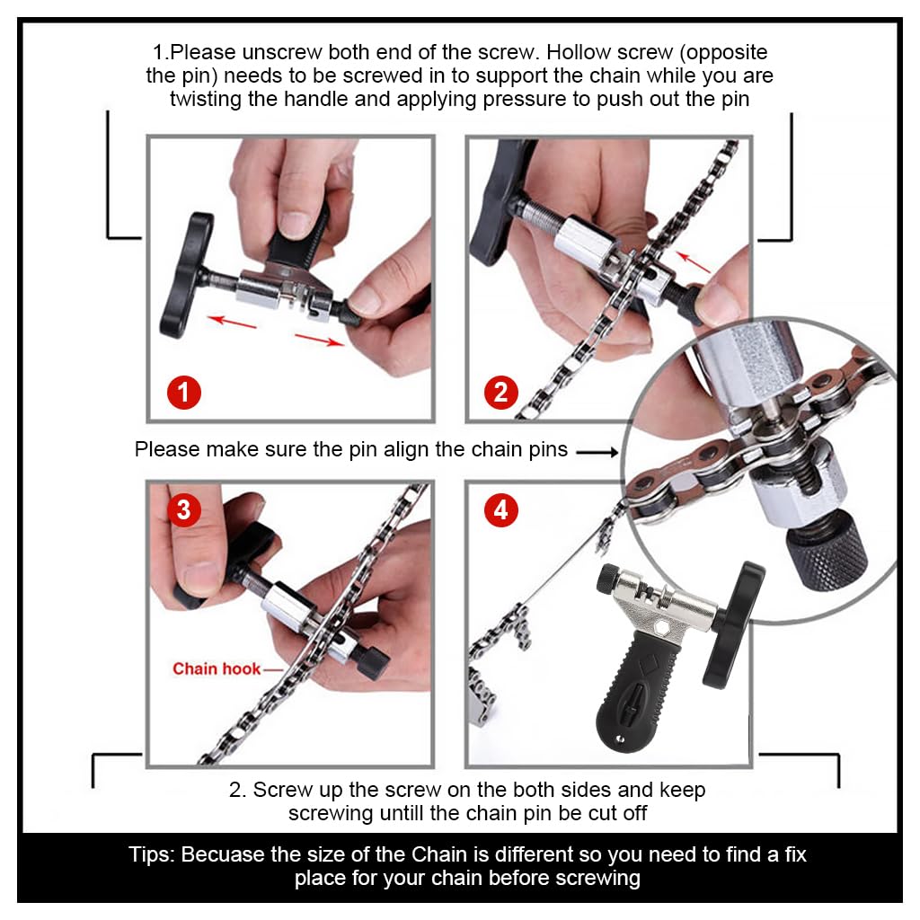 HASTHIP® Universal Bike Chain Tool for All Speeds, Precision Forcing and Fine-Tuning Locking Rod, Easy Disassembly, Durable Construction for DIY Enthusiasts and Professional Mechanics