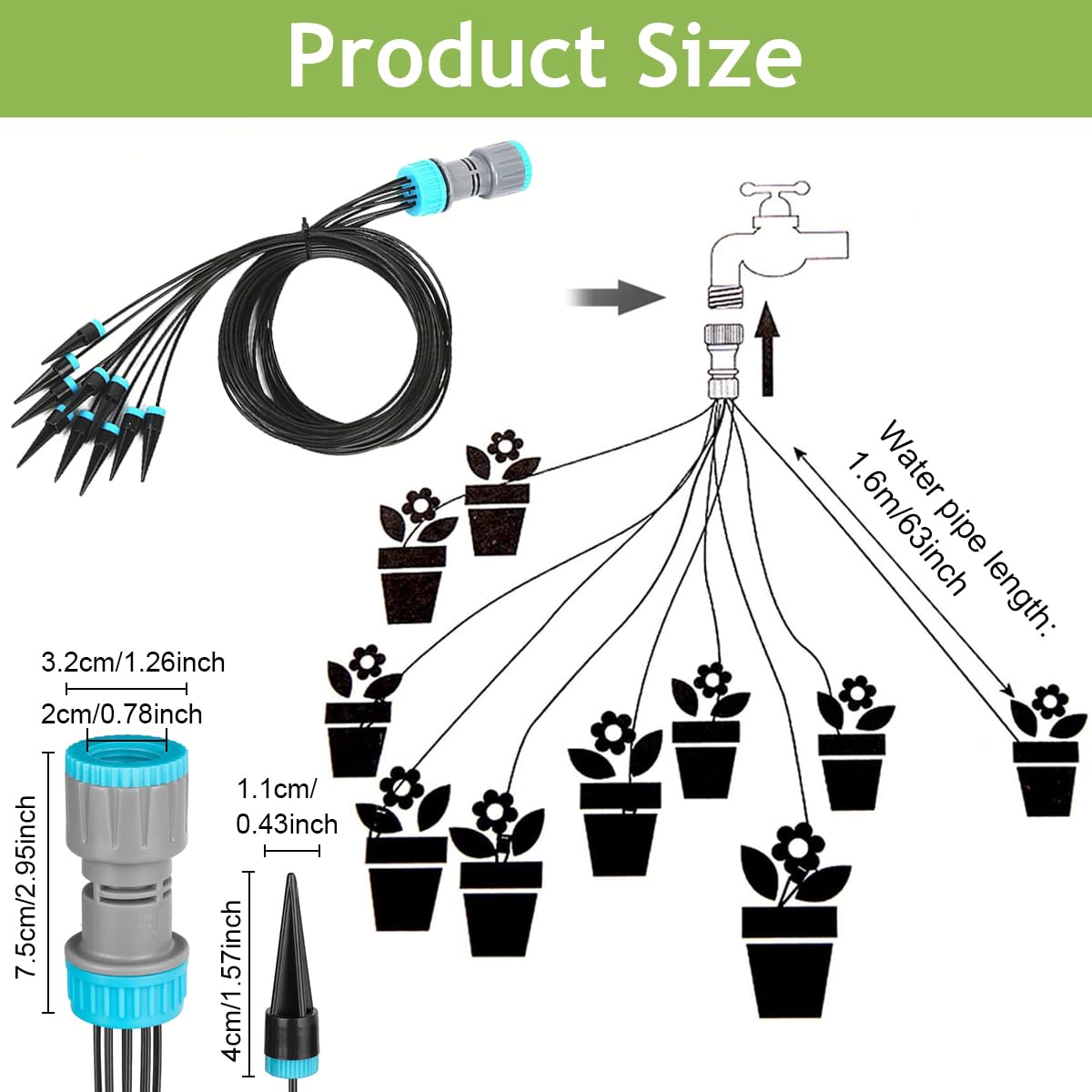 HASTHIP® Drip Irrigation Kit Slow Multi Dripper Slow Irrigation Kit Gardening Slow Irrigation Kit Universatile Watering Slow Drip Irrigation Slow Drip Irrigation Kit for Planter, Flower Bed