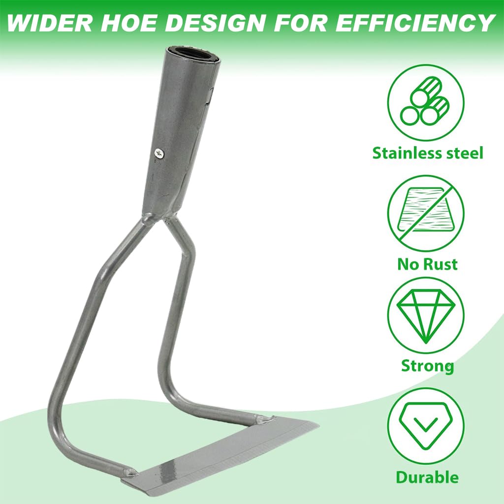 HASTHIP® 1.6m Gardening Weeder Assembly Long Handle Iron Weeder Wide Hoe Design Labor Saving Manual Gardening Weeder for Removing Weeds, Loosening Soil, Mixing Mulch & Compost