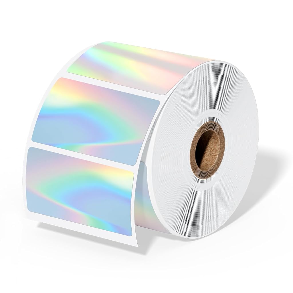HASTHIP® Etiquetas térmicas reflectantes de 2” x 1”, etiquetas autoadhesivas de color