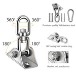 HASTHIP® Ganchos de Techo Giratorios 360° de Acero Inoxidable,Soporte Montaje Pesado para Hamaca,Silla Colgante Saco Boxeo Yoga Luces o Ventilador Carga Máx 250 kg Plata
