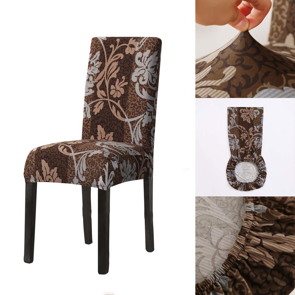 Chair Covers Set of 4, Dining Chair Cover, Stretch Spandex Chair Slipcovers, Removable Washable Chair Protector for Kitchen, Diner, Party, Wedding (Flower, 4 Pack)