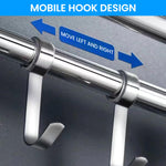 HASTHIP Bath Towel Rack for Bathroom with Double Layer 23.62 in Shelf and Sliding Hooks | 304 Stainless Steel No Drill Wall Mount Organizer