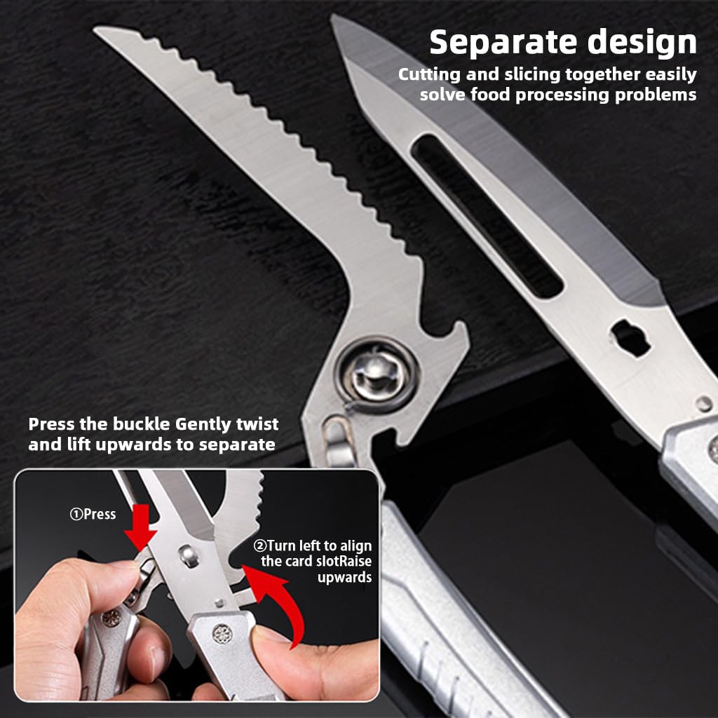 HASTHIP Kitchen Shears for Poultry and Home Use with Detachable Spring‑Loaded Blades | Stainless Steel Ergonomic Handle