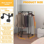 HASTHIP Cloth Hanger Rack for Laundry Room featuring Hexagon Design with 360° Wheels | Stainless Steel 35x74.5x120cm