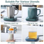 Electric Coffee Mug Warmer Milk Warmer with 55°C Perfect Constant Temperature Desk Mug Warmer for Glass Cup, Stainless Steel Cup, PP Milk Bottle, Ceramic Cup Gift for Men Women Christmas