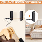 HASTHIP Folding Wall Hooks for Coats and Towels with 90° Foldable Design and Zinc Alloy | 2 Pcs Black Heavy Duty Set