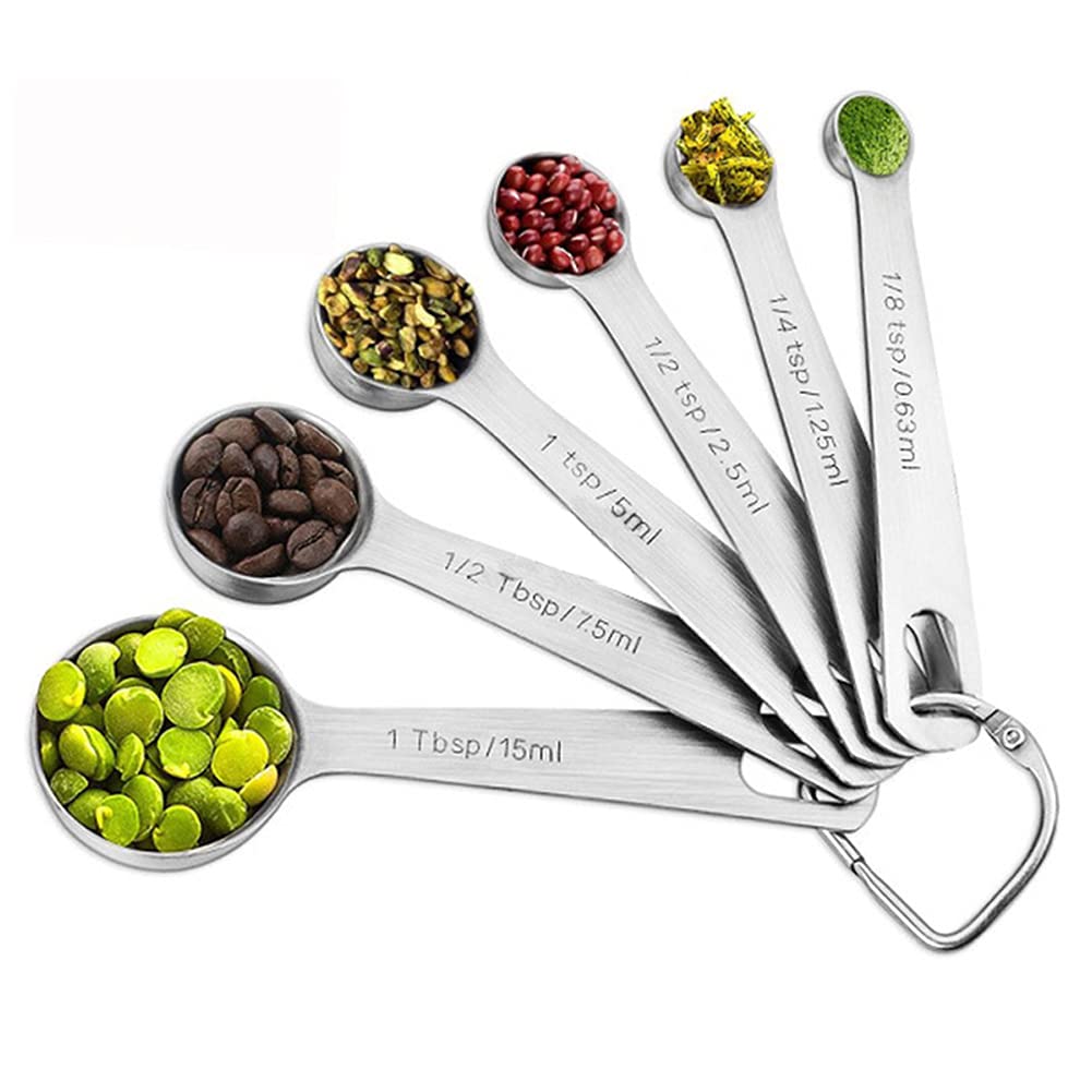 Measuring Spoons Set Stainless Steel Spoons for Baking Precisely Cooking Measurement Spoons Kitchen Cooking Measuring Spoons - Set of 6