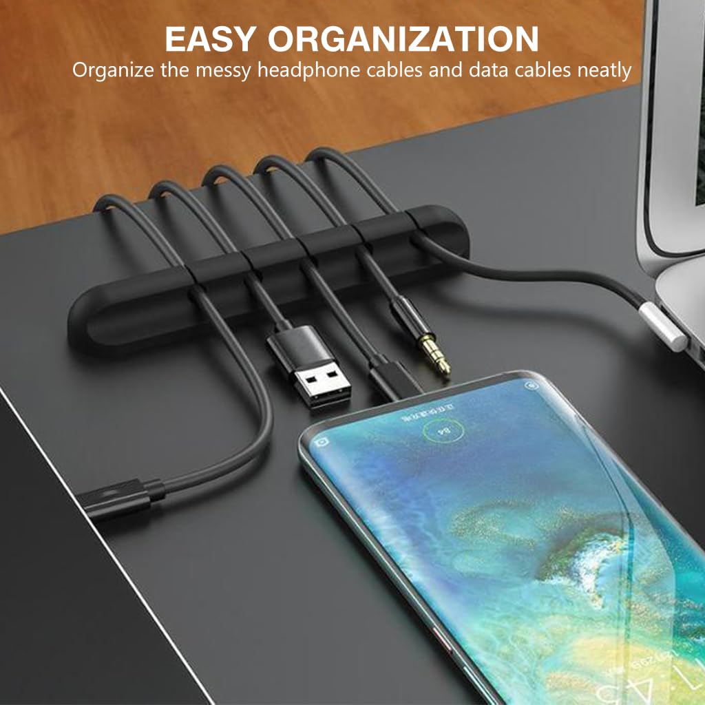 HASTHIP® 3Pcs Cable Organizer Self-adhesive Cable Organizer Holder 3 Sizes Multi-slot Cable Management Cord Organizer Clips for Desk, Under Desk, Car Dashboard, Office