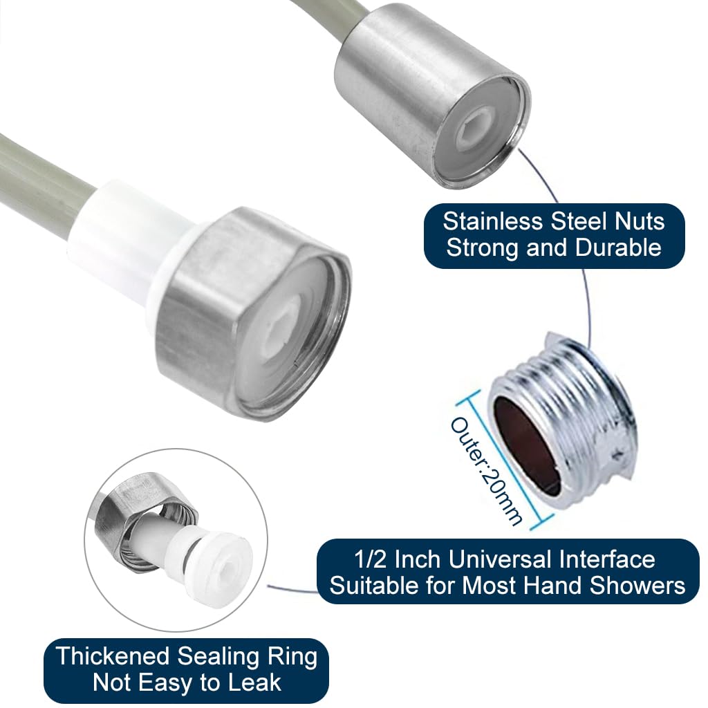 HASTHIP Bidet Sprayer Hose for Shower and Toilet Cleaning with 6.6ft Spring Coil | Stainless Steel Connectors