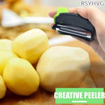 HASTHIP Palm Peeler Set for Vegetables and Fruits featuring Dual Open Sleeve & Stainless Steel Blades | 4 Pcs Silicone Finger Grips