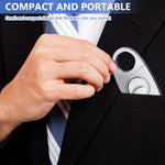 HASTHIP Cigar Cutter Set with 3PCS Straight V and Punch Cutters featuring Stainless Steel Blades | Portable Gift for Cigar Lovers