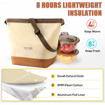 HASTHIP Insulated Lunch Bag for Office and Travel with 11.5L Capacity | Waterproof Oxford Cloth Beige