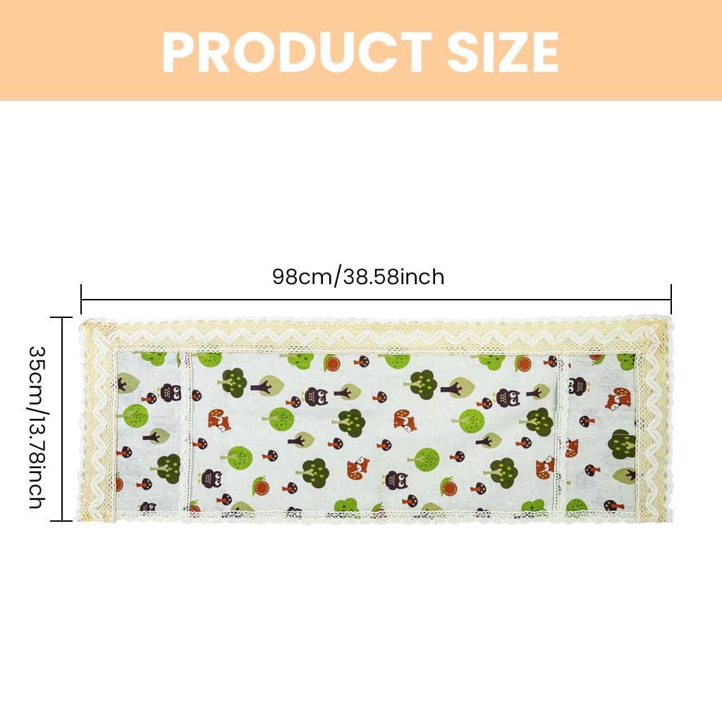 HASTHIP Microwave Oven Dust Cover 100cm x 35cm with Foldable Cotton Linen Fabric | Indian Home Decor Protection