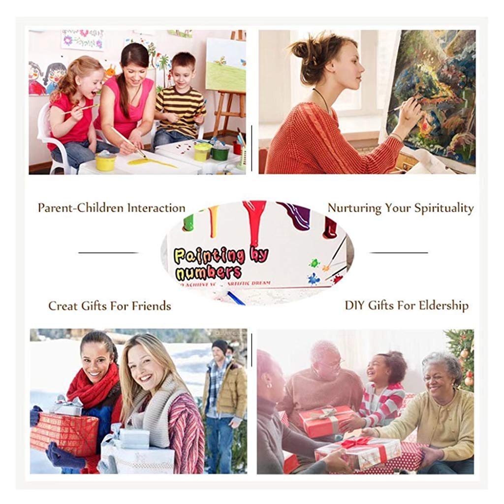 HASTHIP Paint by Numbers for Kids and Adults featuring 3X Magnifier Card | 40 x 50cm Colorful Lion without Frame