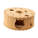 HASTHIP® Cat Tunnel Bed for Indoor Cats, Foldable Pet Hideout Tube and Playhouse for Kittens, Hamsters, Rabbits, Soft Cozy Nest with Durable Material, Brown-Khaki