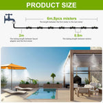 HASTHIP Cool Mist Spray System for Patio and Garden with 26ft PE Tubing and 8 Nozzles