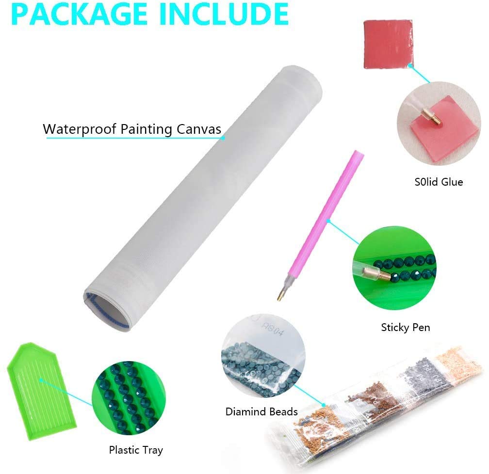 HASTHIP Diamond Painting Kit for DIY Wall Decor with 40×50cm Full Drill Canvas | Round Resin Rhinestones for Adults and Kids