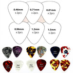 HASTHIP Guitar Picks Set for Acoustic and Electric Guitar with 12 pcs 0.46–1.5mm Celluloid | Ergonomic Grip and Metal Box