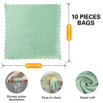 HASTHIP Microfiber Cleaning Cloth for Kitchen and Car Glass 10 pcs 30x30cm | Reusable Towel