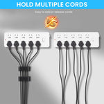 HASTHIP Cable Management Clips for Wall and Desk with Self Adhesive Backing 50Pcs | Tidy Wire Organizer