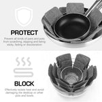 HASTHIP® 12Pcs Pot Protectors 3 Sizes Universal Pots Pans Felt Lining Protectors 2mm Thickness Non-Woven Fabric Cookware Pads Multi Purpose Reuseable Stacking Anti-Scratch Pads Table Protectors