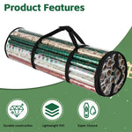 HASTHIP Wrapping Paper Storage Bag for Large Rolls with Handle 80x22cm Clear Waterproof Organizer
