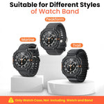 ZORBES® for Samsung Galaxy Watch Ultra 47mm(2024/2025) Case, Rugged Sport Watch Case, Durable Snap-on TPU Protective Cover with Full Edge Guard, Fashion Watch Guard Accessory, Black