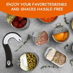HASTHIP® Easy Open Ring Pull Can Opener, J Hook Can Opener Pull Tab No-Slip Rubber Grip Jars Can Lid Lifter Manual Ring Top Soda Tin Bottle Opener Tool for Seniors, Children, Weak Hands