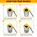 Mouse Trap for Mice, Rats, Chipmunks, Squirrels, Hamsters and Other Rodents, Reusable Trap Bucket Rat Catcher, Trap Door Style, Auto Reset, Humane Not not Fatal(Bucket Not Included)