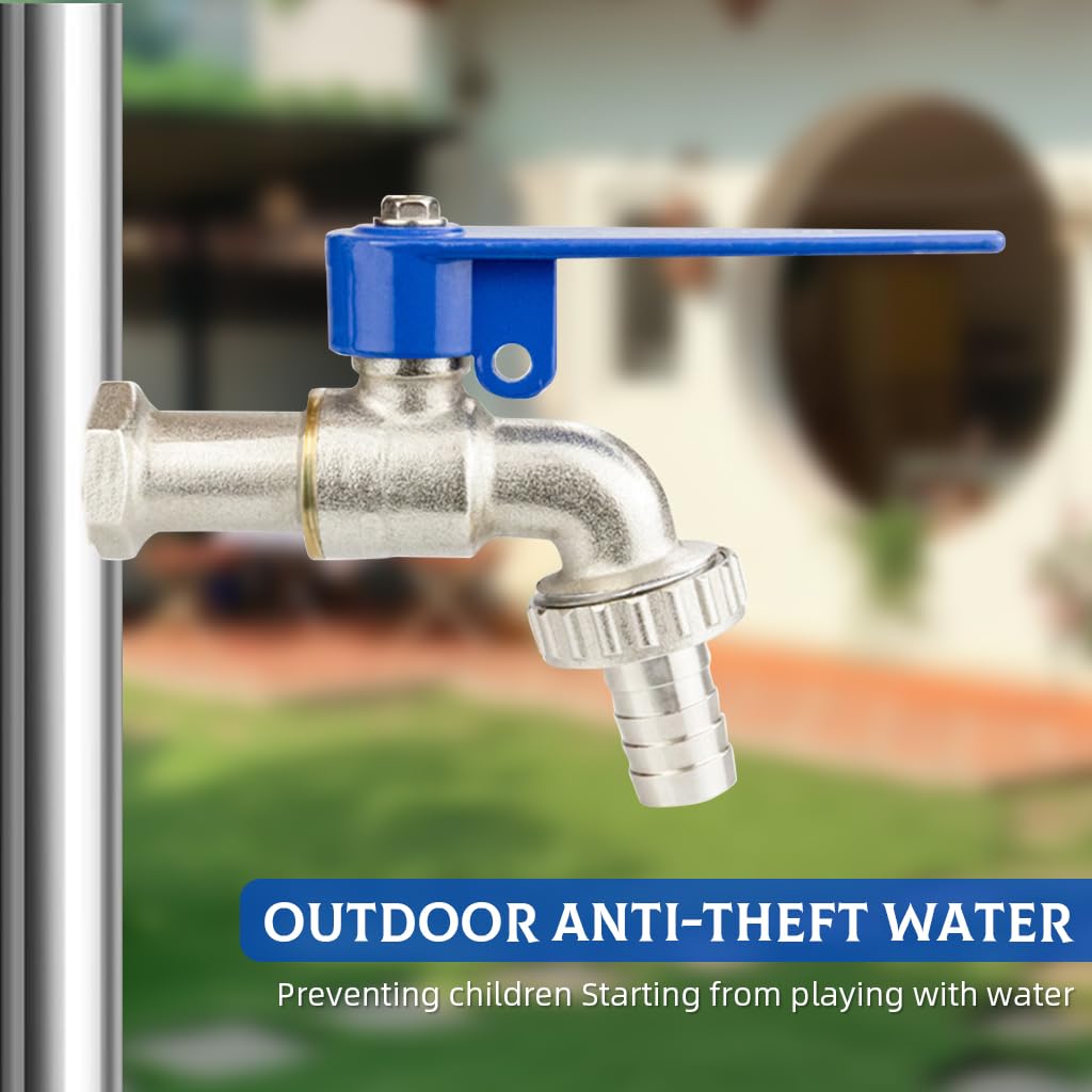 HASTHIP Tap with Lock 1/2 Thread Faucet for Outdoor Spigots and Garden Use | Zinc Alloy Construction