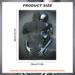 HASTHIP Wall Decor Painting for Living Room featuring 11.8x15.7 in 3D Metallic Couple Art | Frameless Modern Canvas