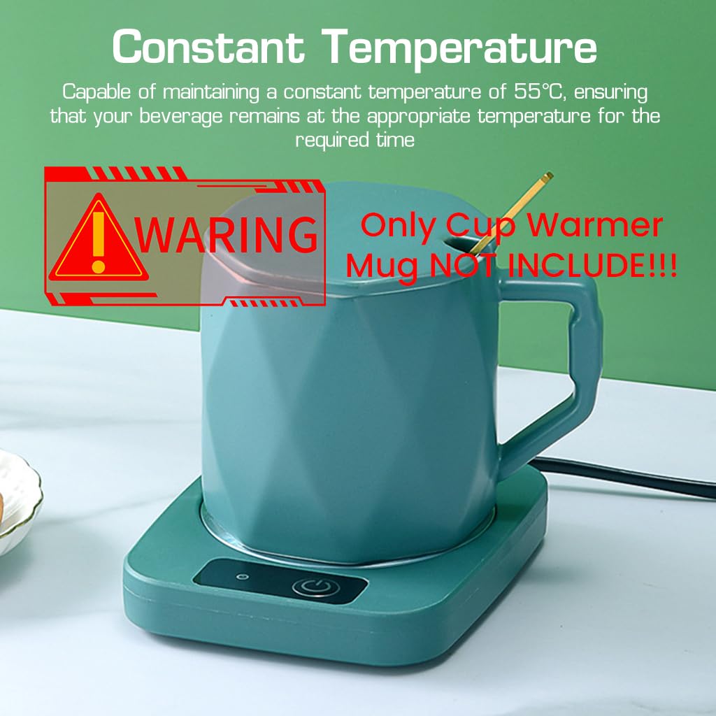 Electric Coffee Mug Warmer Milk Warmer with 55°C Perfect Constant Temperature Desk Mug Warmer for Glass Cup, Stainless Steel Cup, PP Milk Bottle, Ceramic Cup Gift for Men Women Christmas