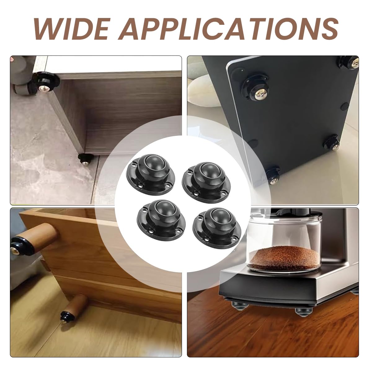 HASTHIP Caster Wheels for Small Appliance DIY Modification featuring 360 Swivel | 12PCS 200Kg Load Capacity