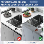 HASTHIP Sink Splash Guard for Kitchen with Raised Edge and Textured Surface | 4x20 in Silicone