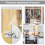 HASTHIP Cabinet Hinge Repair Kit 4pcs for Door and Cabinet Fixing | Stainless Steel Plates with Mounting Screws