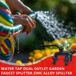 HASTHIP Faucet Splitter for Garden Watering with Dual Outlet Control Valve Zinc Alloy | Leak‑Proof Accessories