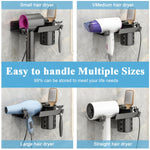 HASTHIP Hair Dryer Stand for Bathroom and Salon with 3 in 1 Organizer Carbon Steel | Space Saving Wall Mounted Holder
