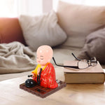 HASTHIP Solar Powered Buddha Figurine for Car or Desk with Moving Head and Hand | 7.5x7.5x9.5cm ABS Meditation Ornament