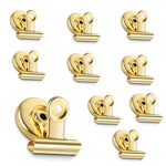 HASTHIP® 10Pcs Magnetic Golden Metal Clips, 1.2'' Fridge Note Memo Clips Whiteboard Magnets, Multipurpose Magnetic Clips for Whiteboard, Kitchen, Office
