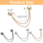 HASTHIP® 4Pcs Magnetic Clothing Clip, Metal Pinless Brooch Clothes Hijab Magnets Chain, Magnetic Cuff Holder, Multi-Purpose Pant Buttons Clips for Shirts, Blazer, Trousers (4 Colors)