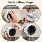 HASTHIP Wall Mounted Toothbrush Holder with Dual Slots and Flip Lid for Hygienic Storage | No Drill Waterproof Bathroom Organizer