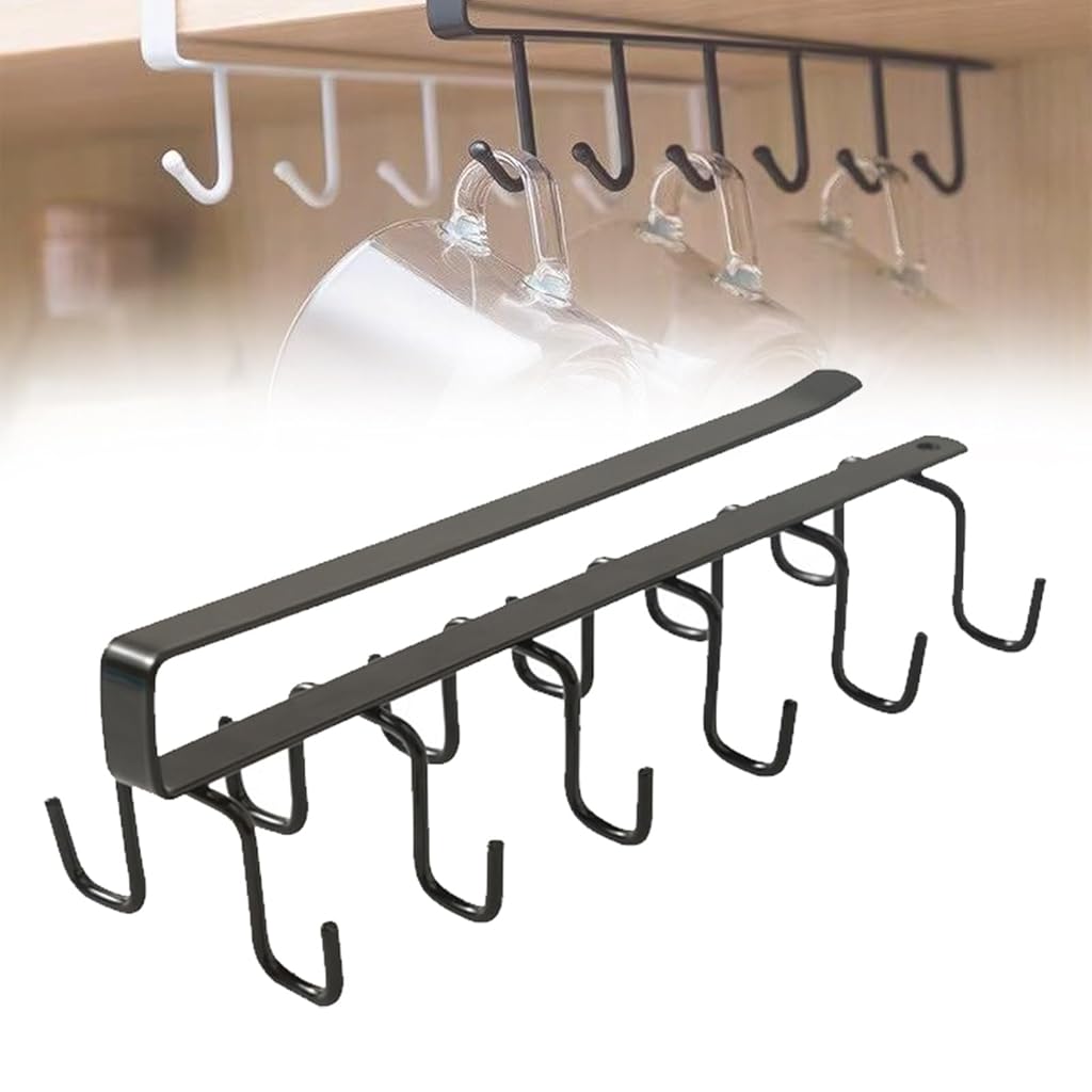 HASTHIP® Shelf Mug Hanger, Shelf Mug Hooks Under Cabinet,