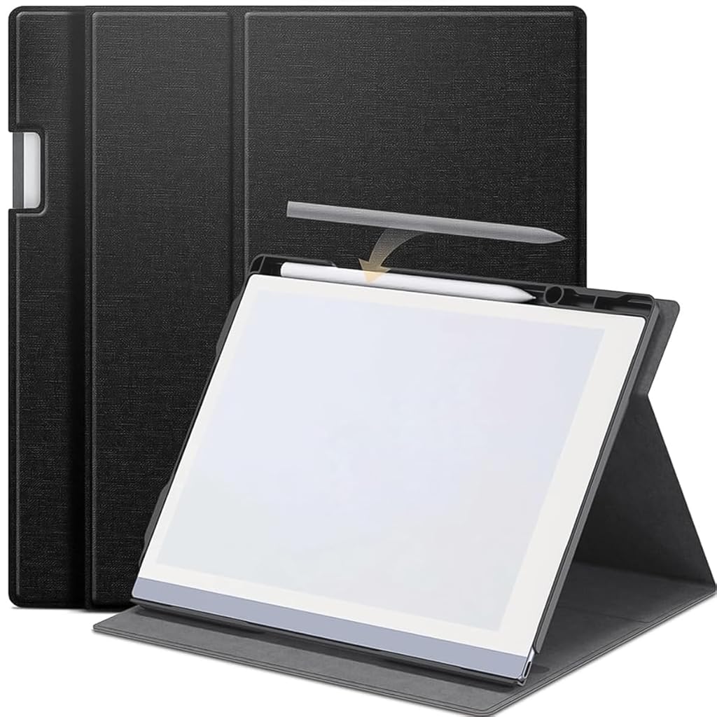 HASTHIP® Adjustable Viewing Angles & Pen Holder Design for ReMarkable 2 – Premium 10.3" Tablet Protective Case, Tailored Fit, Easy Charging, Anti-Scratch, Water-Resistant, Slim & Lightweight, Black