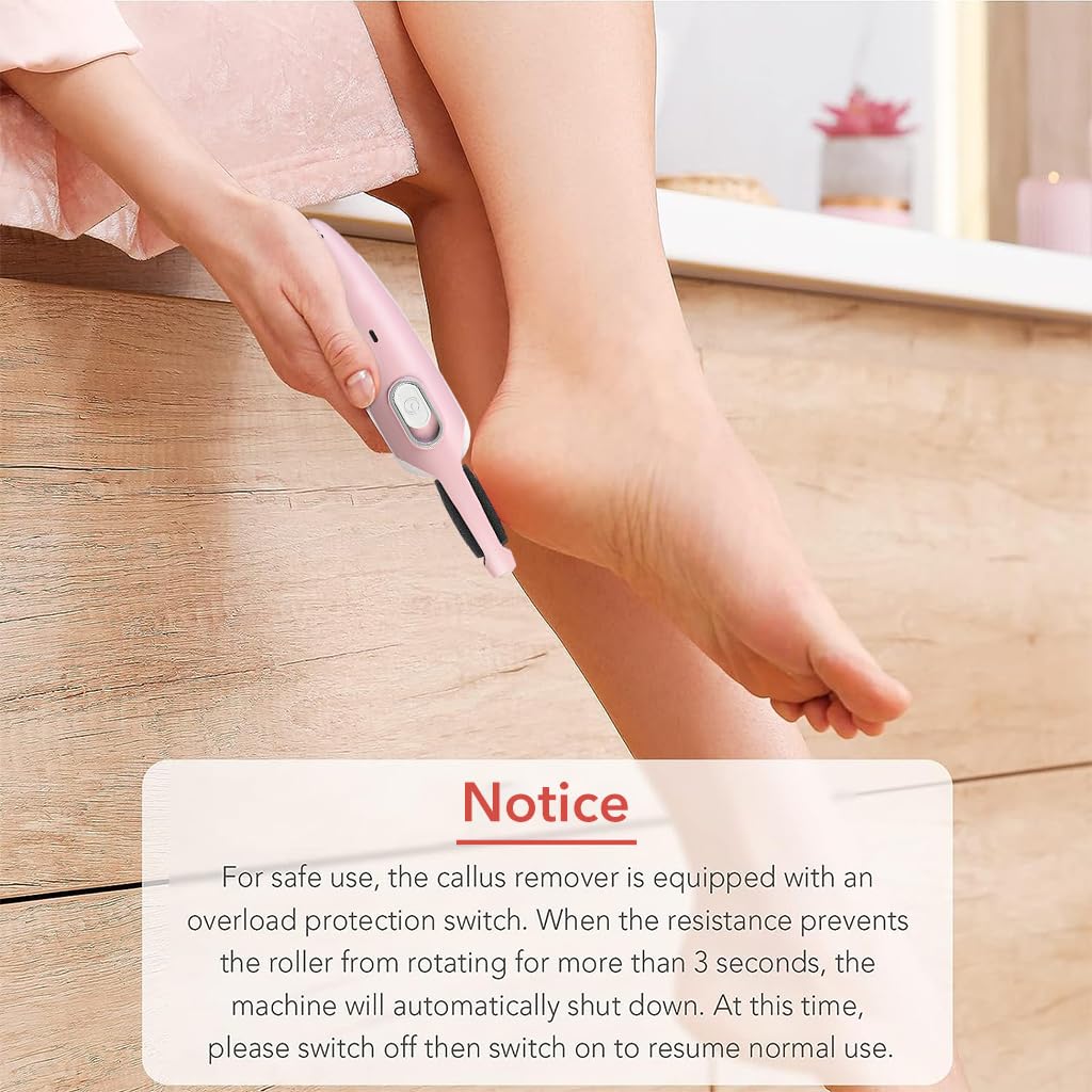 Callus Remover for Feet Electric USB Rechargeable Cordless Foot for Callus & Dead Skin Removal Ajustable Power Cordless Pedicure Device for Foot Callus & Feet Care