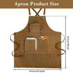 HASTHIP Working Apron for Kitchen and Workshop with Metal Eyelets and Front Pockets | Canvas Tie-Back Design