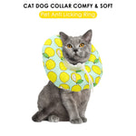 Qpets® Cat Cone Collar Comfy & Soft Stuffed PP Cotton Adjustable Size Machine Washable, After Surgery for Anti-Licking Dog Cone Collar,Surgery Recovery Collar for Pet (S :12-22cm)